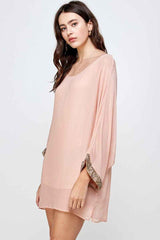 Batwing Sleeve Shift Dress – Effortless Flow and Elegance