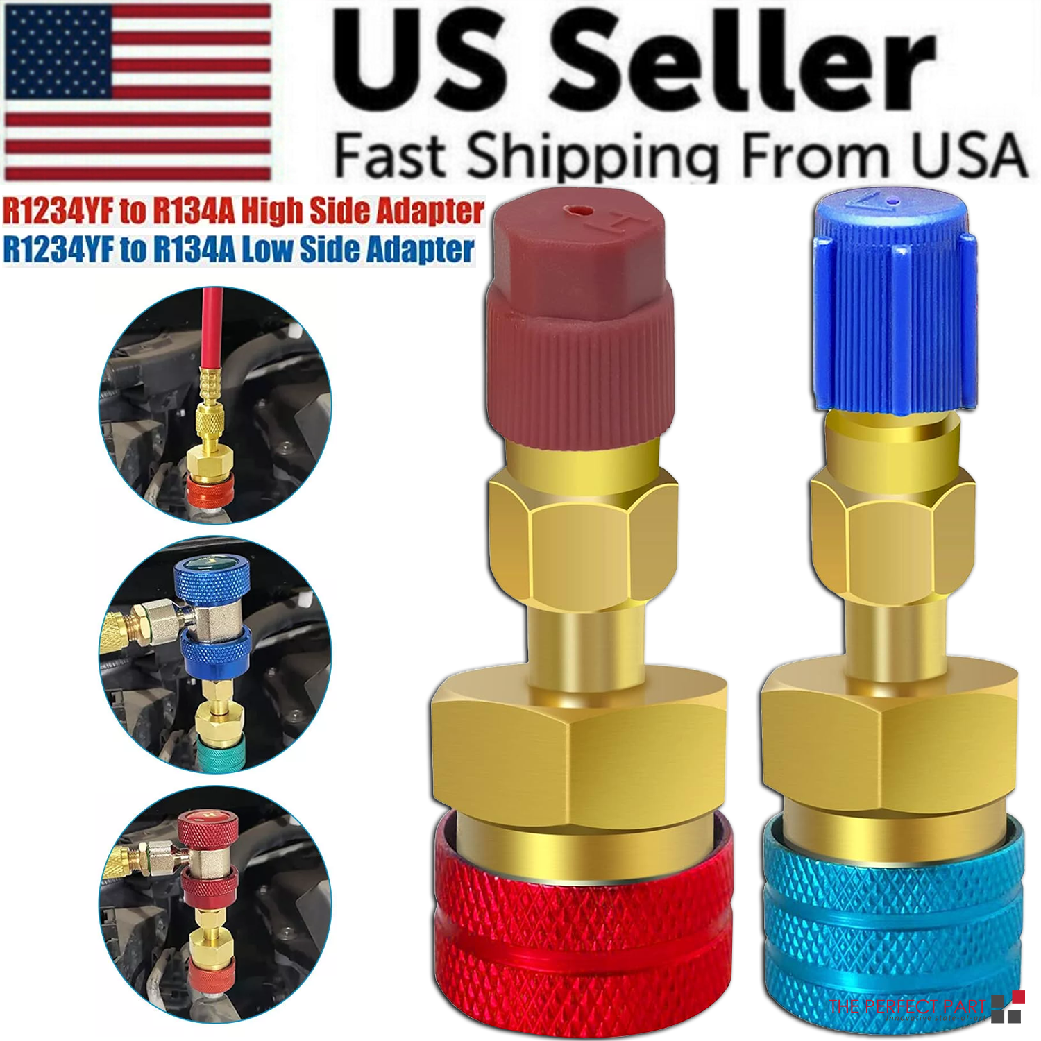 R1234YF to R134A Quick Coupler Adapter Fits Car A/C High Low Side