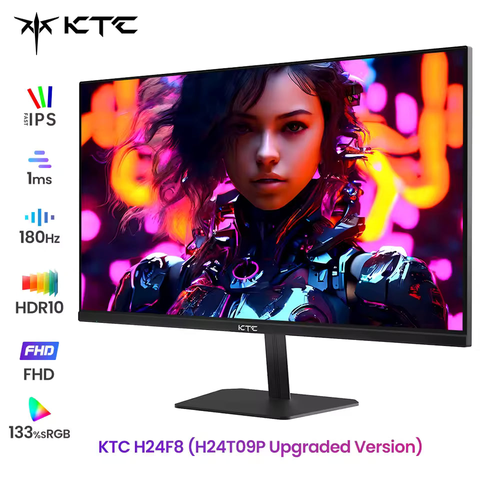 (2025 H24T09P verbesserte Version) KTC H24F8 FHD 23,8" 180Hz Gaming-Monitor mit realistischer Farbwiedergabe 1920*1080 Auflösung