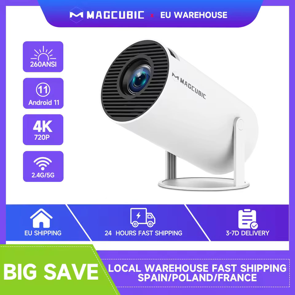Magcubic-Projektor 4K Android 11 HY300 Pro Wifi6 290ANSI Allwinner H713 BT5.0 1080P 1280*720P Cinema Outdoor Tragbare Projektoren Mağazam