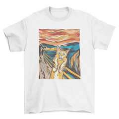 The Scream parody cat t-shirt - Mağazam