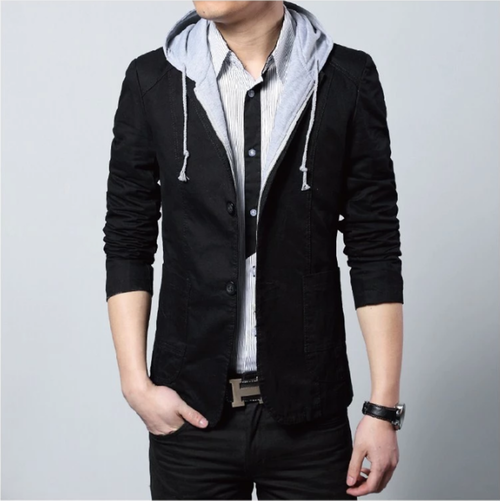 Mens Street Style Hooded Blazer - Mağazam