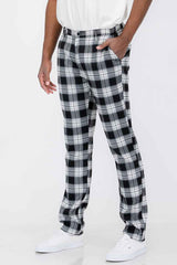 Plaid Slim Fit Trouser Pants SR011