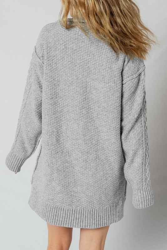Sofia Ribbed Trim Loose Sweater