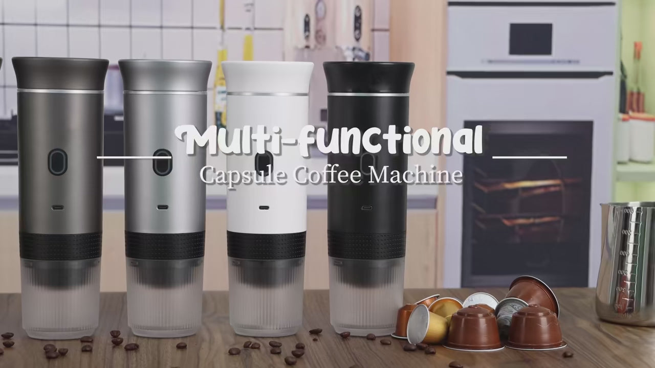 Tragbare elektrische Kapsel Kaffee maschine Espresso kanne Akku-Heiz pumpe Presse Kaffee maschine Reise und Auto 3 in 1 Kaffeekanne