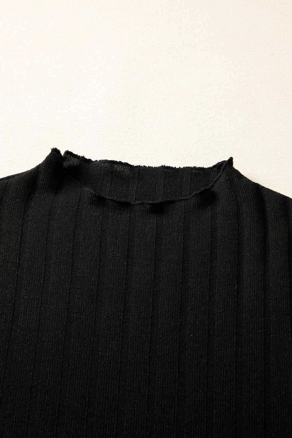 Ribbed Knit Patchwork Long Sleeve Dress