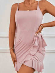 Wrap Cami Mini Dress : Tie Detail