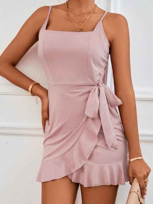 Wrap Cami Mini Dress : Tie Detail