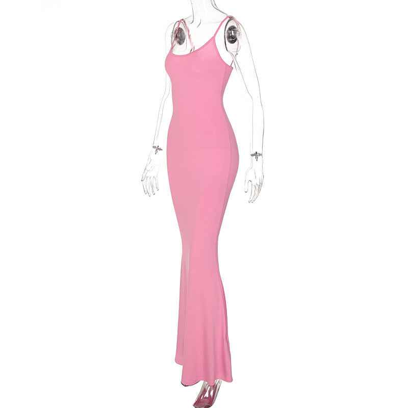 Spaghetti Strap Long Dress Women Sexy Slim Skinny Bodycon Party Club