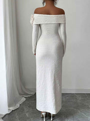 Flower Off-Shoulder : Maxi Dress