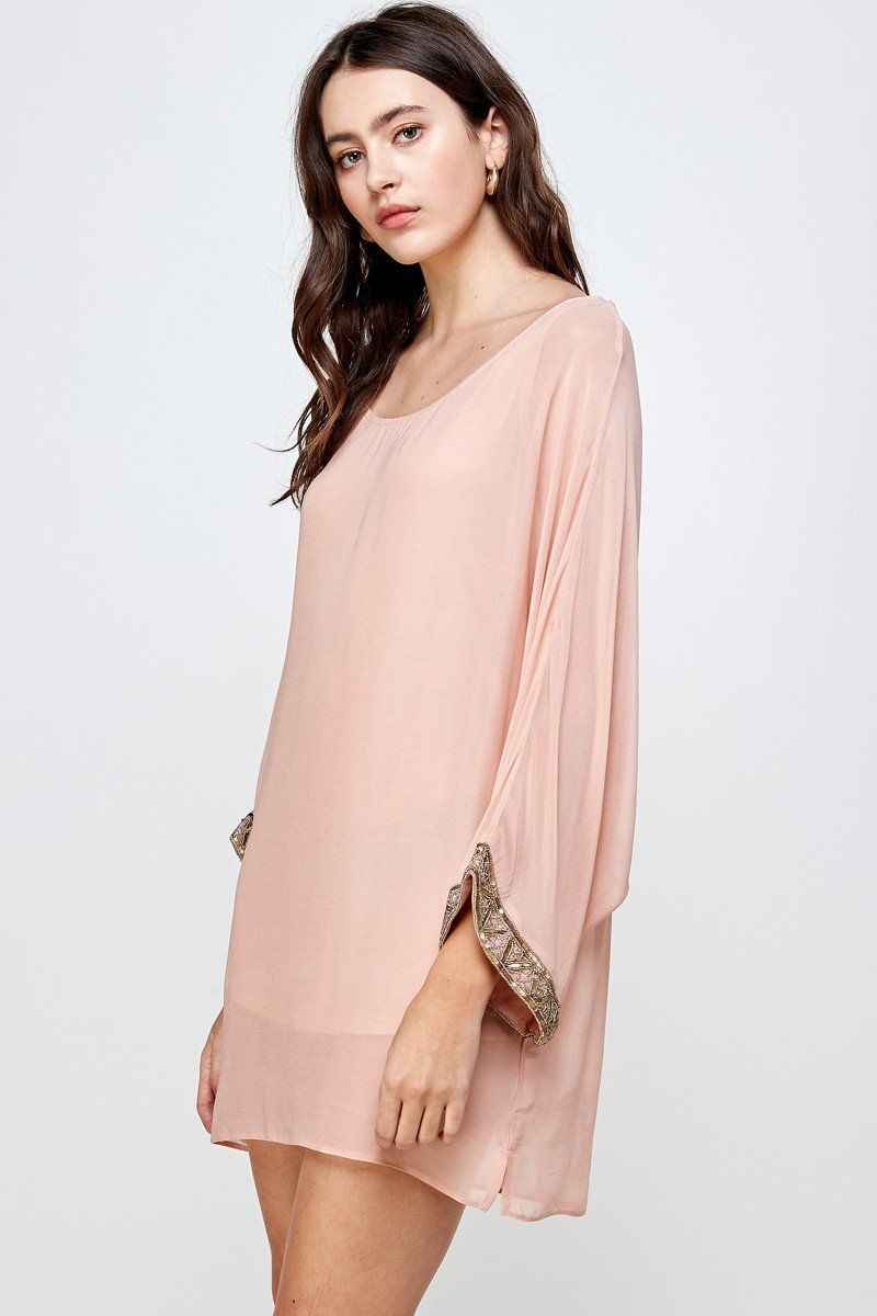 Batwing Sleeve Shift Dress – Effortless Flow and Elegance