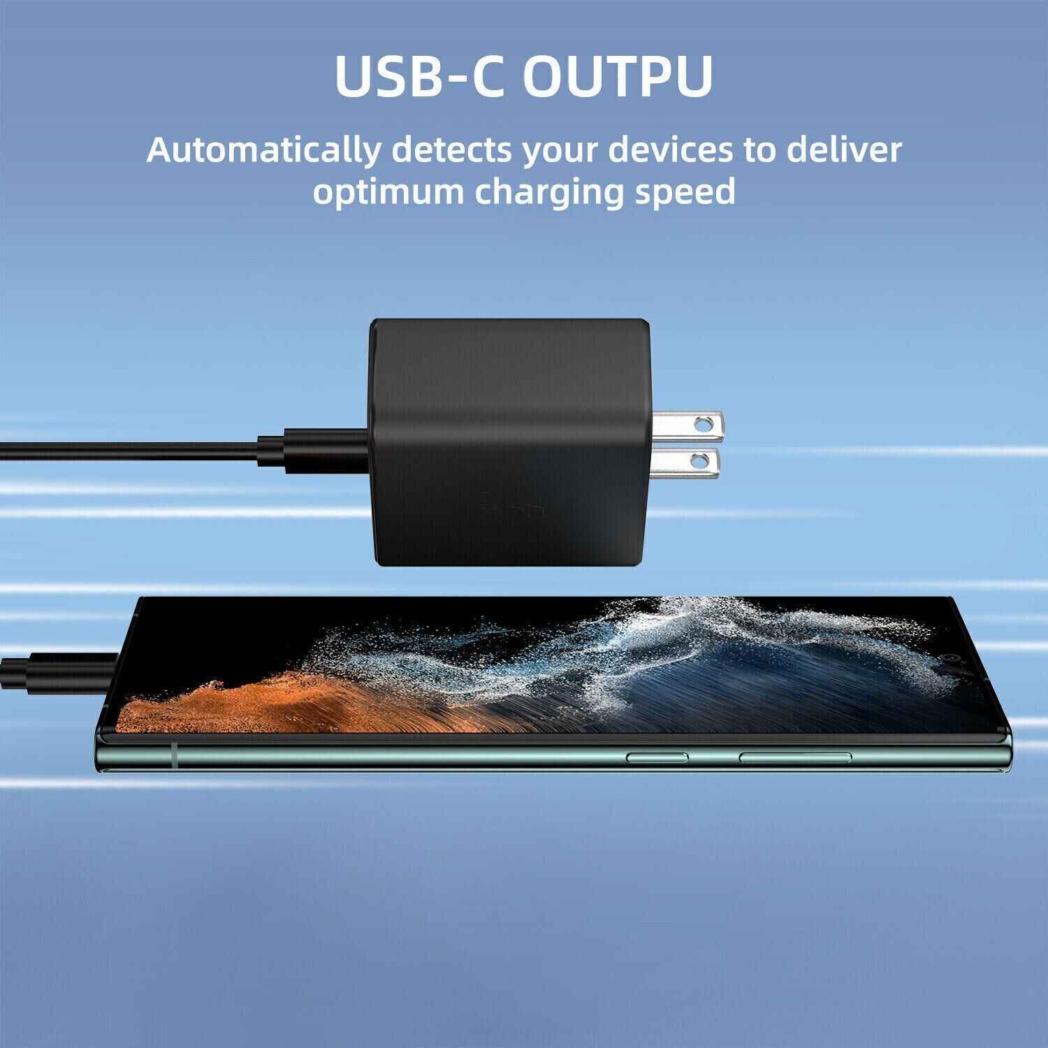 45W USB-C Super Fast Wall Charger 10FT Cable For Samsung Galaxy S20