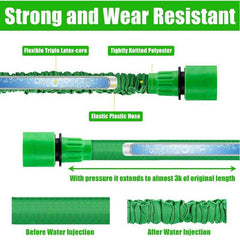 Expanding Expandable Flexible Garden Water Hose w Spray Nozzle 25, 50,