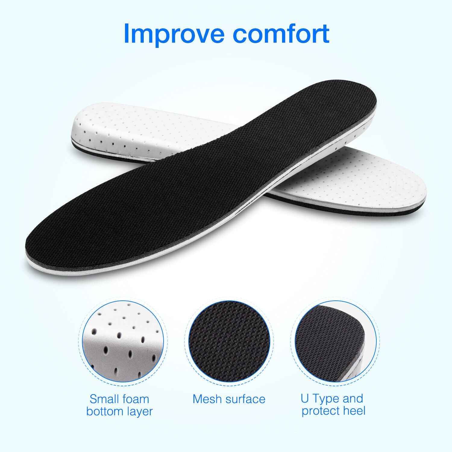 Men Women Invisible Height Increase Insoles Heel Lift Taller Shoe