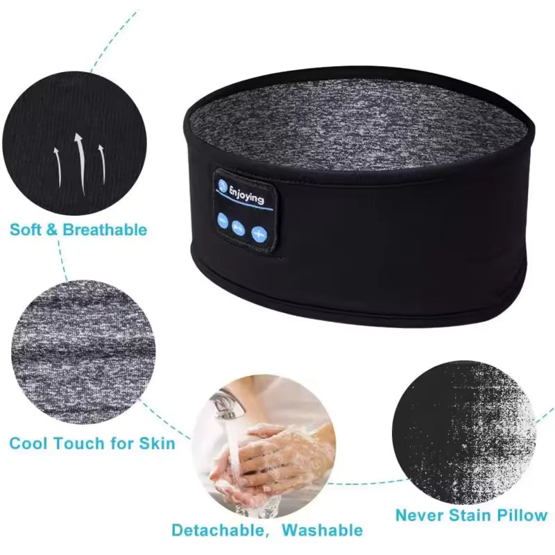 2025 Bluetooth-Kopfhörer, Sport-Schlaf-Stirnband, elastische kabellose Kopfhörer, Musik-Augenmaske, kabelloses Bluetooth-Headset-Stirnband Mağazam