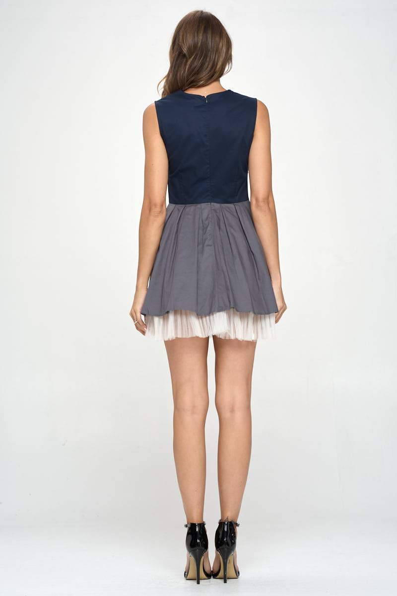 Embellished Bodice Tulle Skirt Dress – Statement Elegance Indigo Arrowwood
