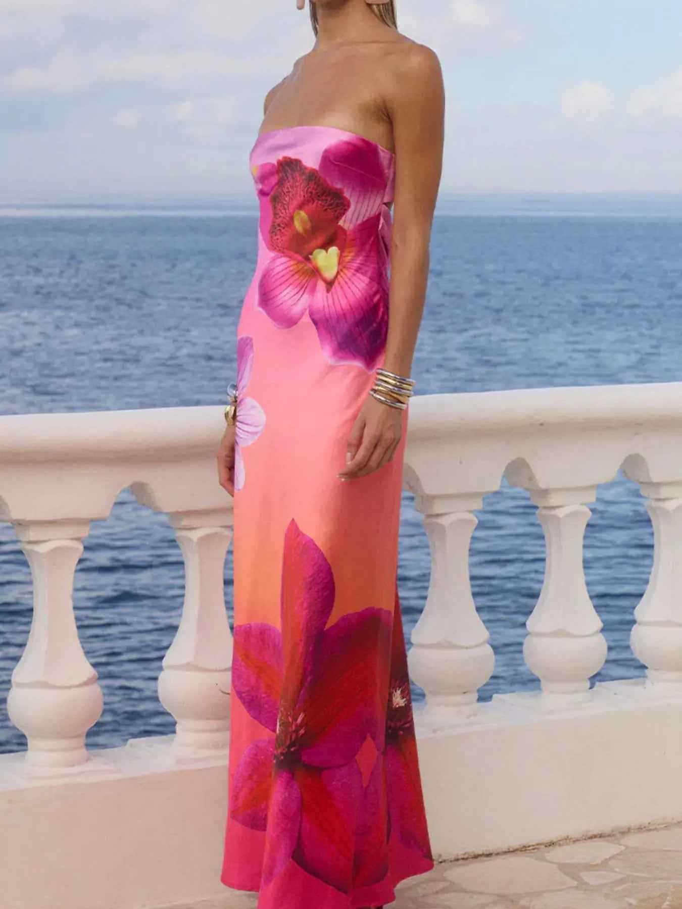 Stylish Printed : Tube Maxi Dress