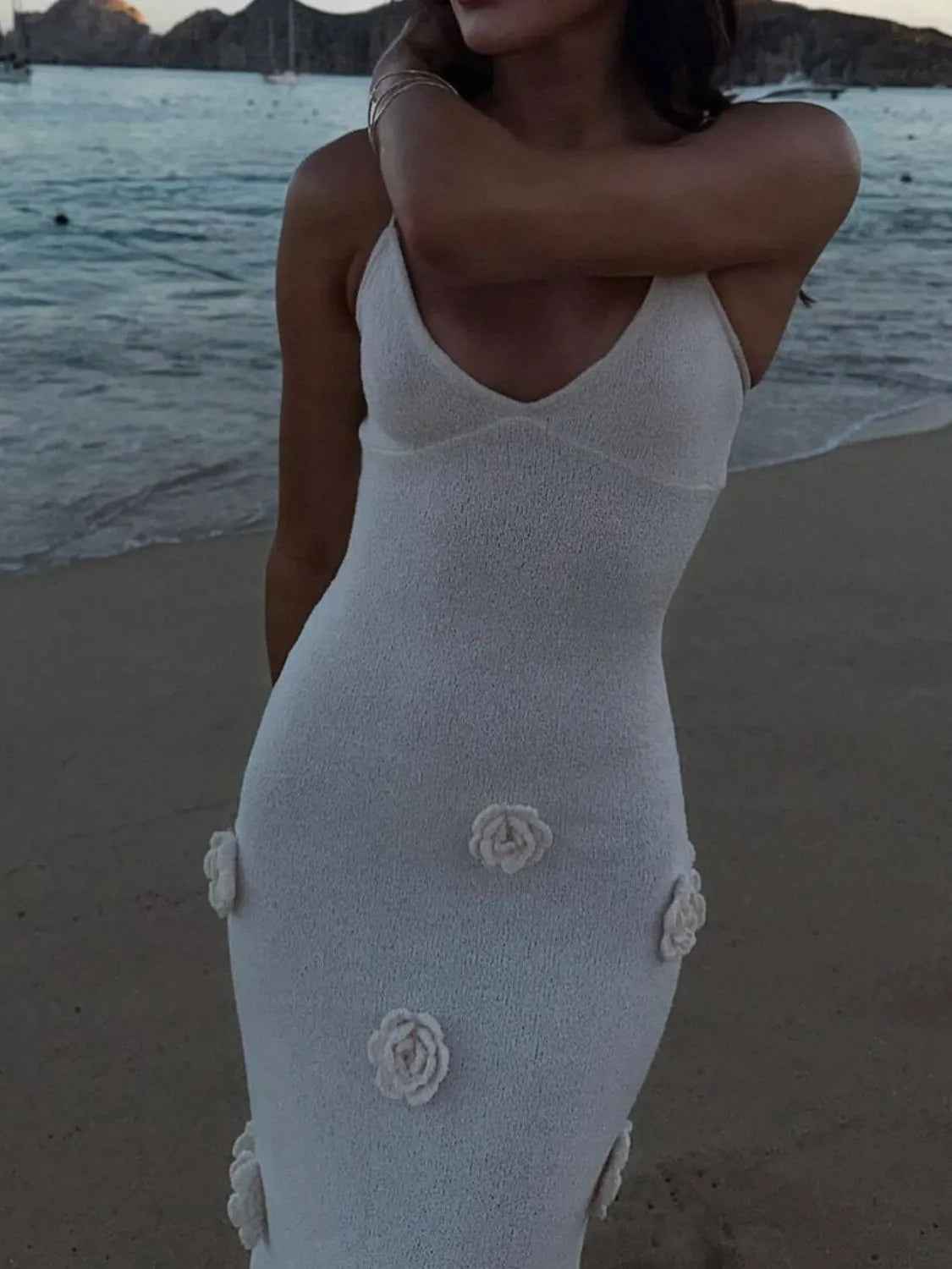 White Flower Maxi : Cami Dress