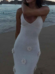 White Flower Maxi : Cami Dress