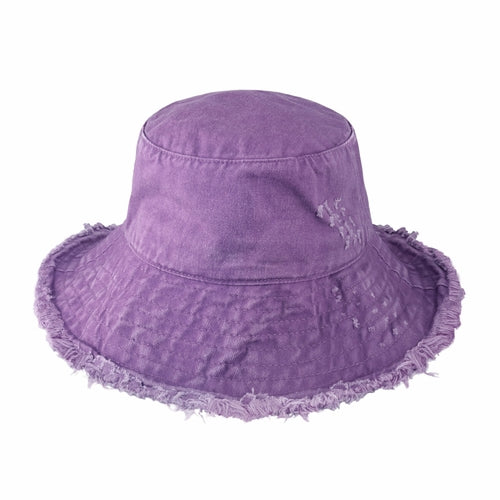 Wide Brim Frayed Bucket Hat - Mağazam
