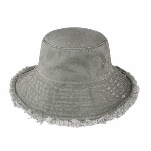 Wide Brim Frayed Bucket Hat - Mağazam