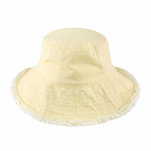 Wide Brim Frayed Bucket Hat - Mağazam