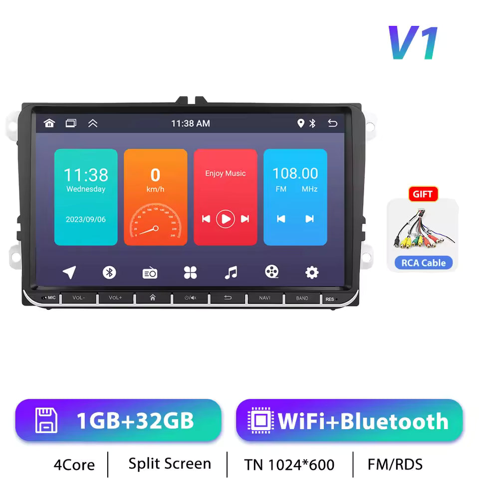 Podofo 7" 9" CarPlay Android Car Radio For Volkswagen VW Golf Passat JETTA Skoda SEAT Car Intelligent System 2din GPS Autoradio Mağazam