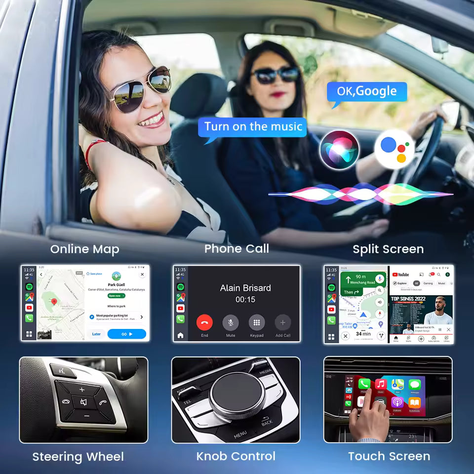 CarlinKit 8G+128G Android 13 CarPlay TV AI Box Qualcomm 8-Cores Wireless Android Auto CarPlay Video Box FOTA Upgrade für Netflix Mağazam