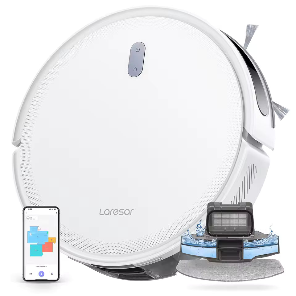 Laresar L10 SoF LiDAR Staubsauger-Roboter Wischmopp 6500Pa 150min Kabellos APP-Steuerung Intelligentes LDS Geplante Reinigung von Böden und Teppichen 