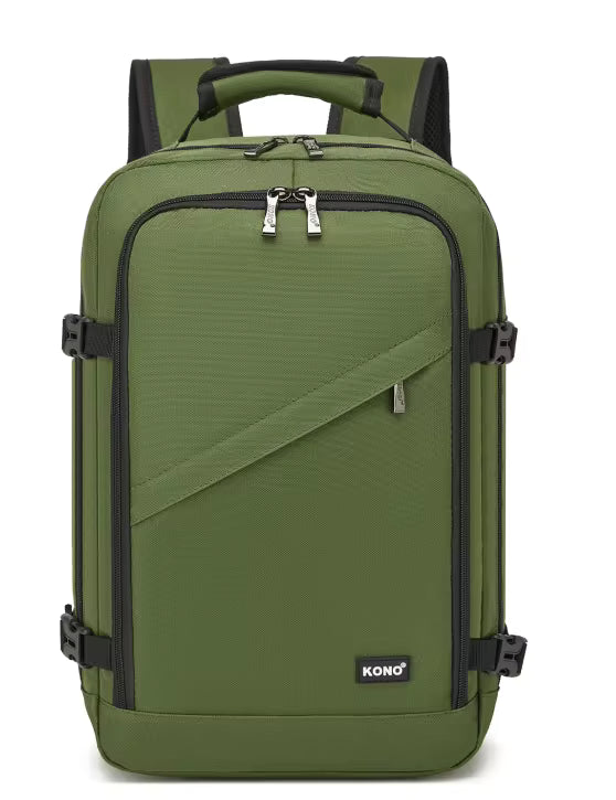 Kono Kabinentasche 40x20x25 cm für Ryanair Untersitz Handgepäck Rucksack, Kabinengröße 20L, Schwarz, Minimalistisch Mağazam