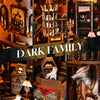 Book Nook Kit Dark Family DIY Holzpuzzle Gothic-Stil Halloween Bücherregal Puppenhaus Modell Buchstütze Gebäude Heimdekoration Mağazam