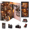Book Nook Kit Dark Family DIY Holzpuzzle Gothic-Stil Halloween Bücherregal Puppenhaus Modell Buchstütze Gebäude Heimdekoration Mağazam