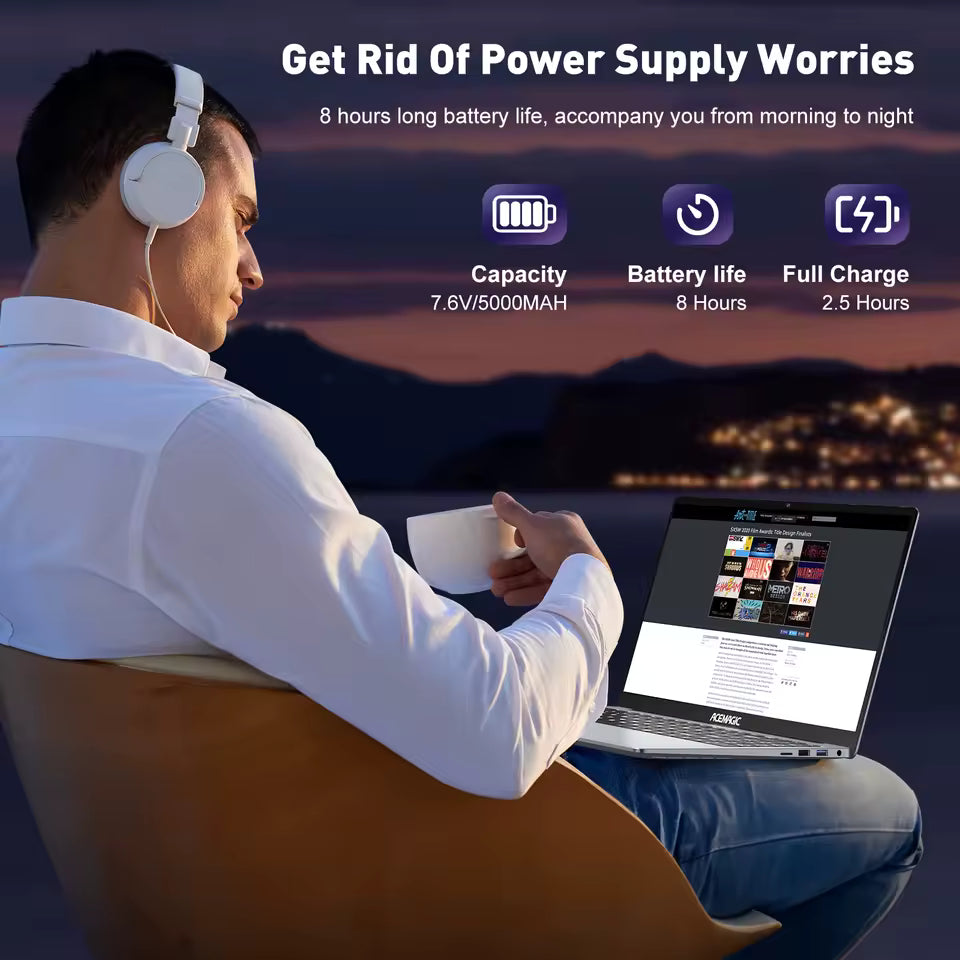 ACEMAGIC 15,6" Ultra Slim Laptop 16 GB RAM 512 GB SSD Intel N97 Notebook Gamer 1920*1080 Display Büro Arbeitszimmer Computer Windows 11 Mağazam