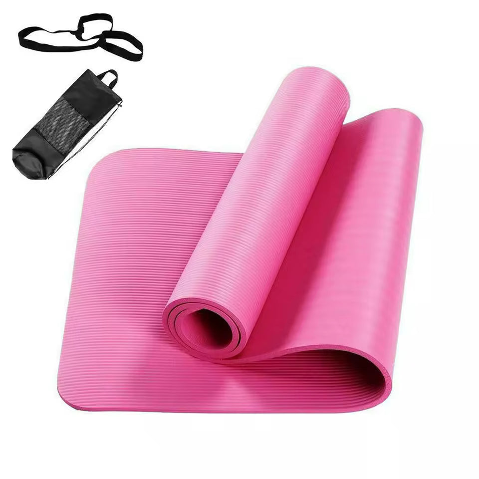 Yoga Mat Pilates Fitness Mat NBR Non Slip Yoga Cushion Travel Fitness Exercise Pad for Women Home Gym Floor Workout Gym Exercise Mağazam
