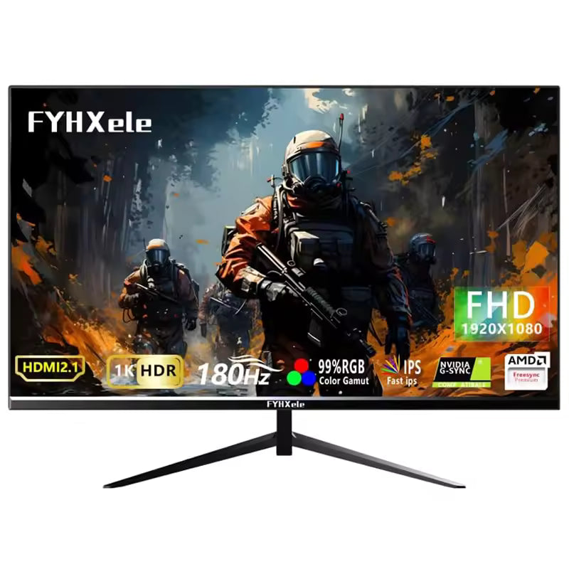 FYHXele 24 Zoll 180 Hz Gaming-Monitor 1K FHD Computer-Display 1 ms Reaktionszeit Augenpflege-Bildschirm LCD-Unterstützung HDR G-Sync VESA Mağazam