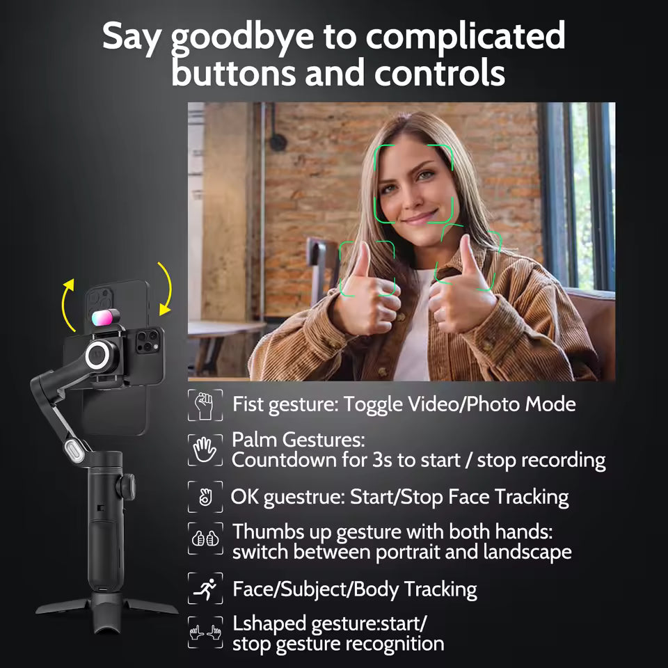 AOCHUAN Smart Xpro Smartphone Gimbal Stabilizer Professioneller 3-Achsen-Stabilisator für iPhone und Android Smartphone Handheld Gimbal Mağazam