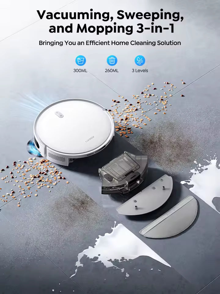 Laresar L10 SoF LiDAR Staubsauger-Roboter Wischmopp 6500Pa 150min Kabellos APP-Steuerung Intelligentes LDS Geplante Reinigung von Böden und Teppichen 