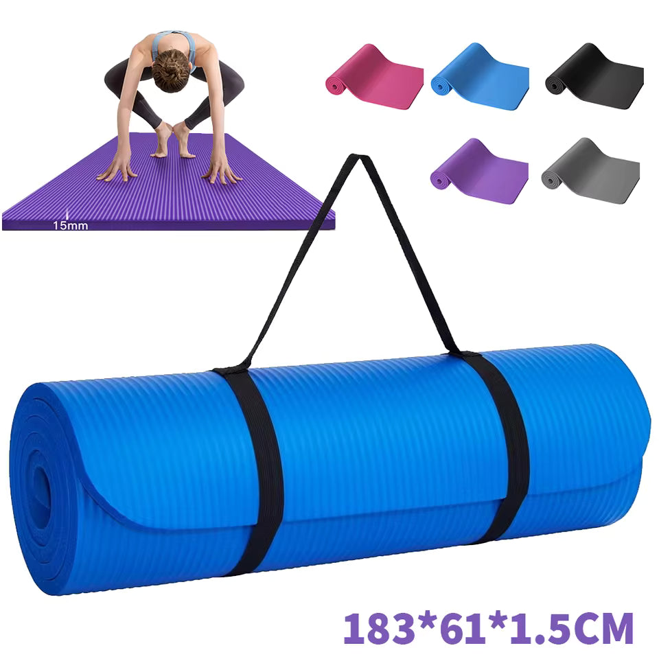 Yoga Mat Pilates Fitness Mat NBR Non Slip Yoga Cushion Travel Fitness Exercise Pad for Women Home Gym Floor Workout Gym Exercise Mağazam
