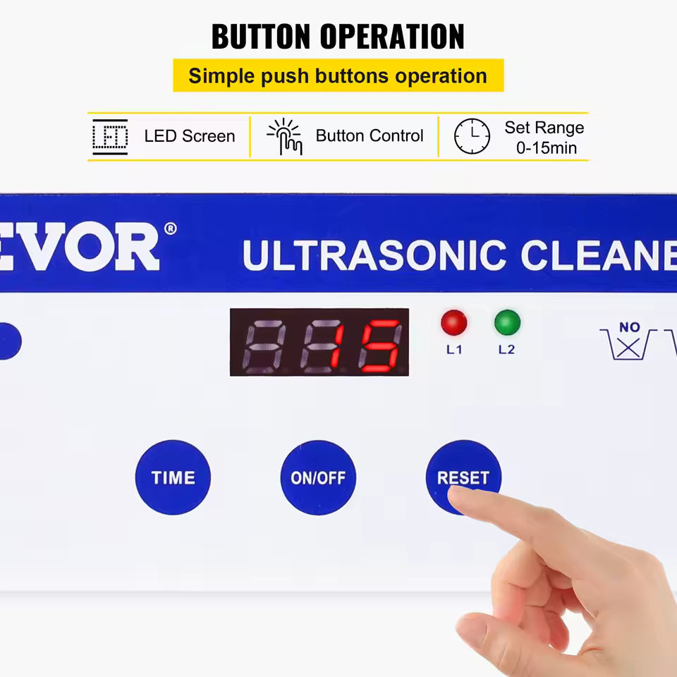SucceBuy 800 ml Ultraschallreiniger, tragbare Reinigungswaschmaschine, 35 W, Mini-Lave-Dishes, Ultraschallbad, Sonic-Haushaltsgerät 