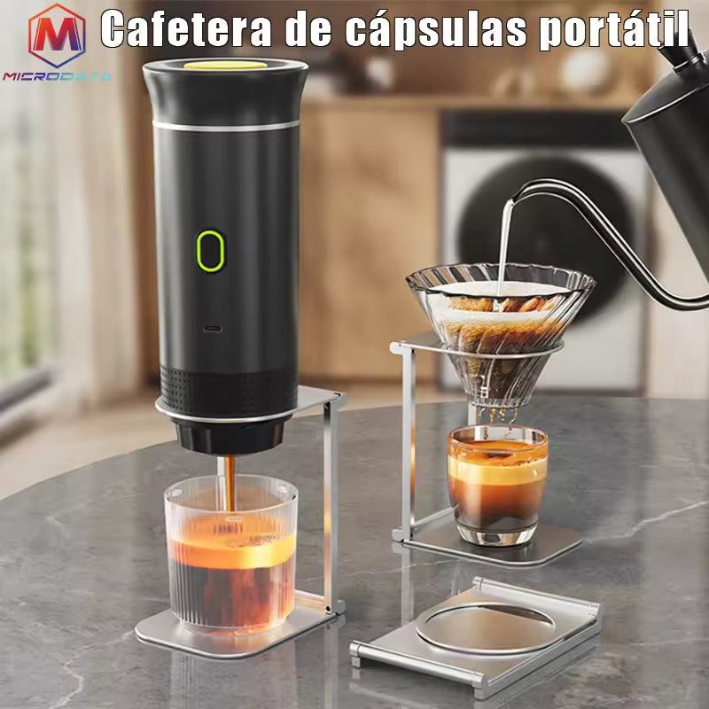 Tragbare elektrische Kapsel Kaffee maschine Espresso kanne Akku-Heiz pumpe Presse Kaffee maschine Reise und Auto 3 in 1 Kaffeekanne