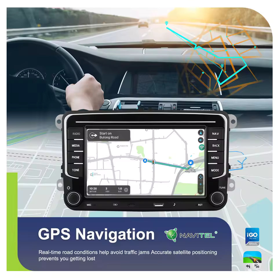 Podofo 7" 9" CarPlay Android Car Radio For Volkswagen VW Golf Passat JETTA Skoda SEAT Car Intelligent System 2din GPS Autoradio Mağazam