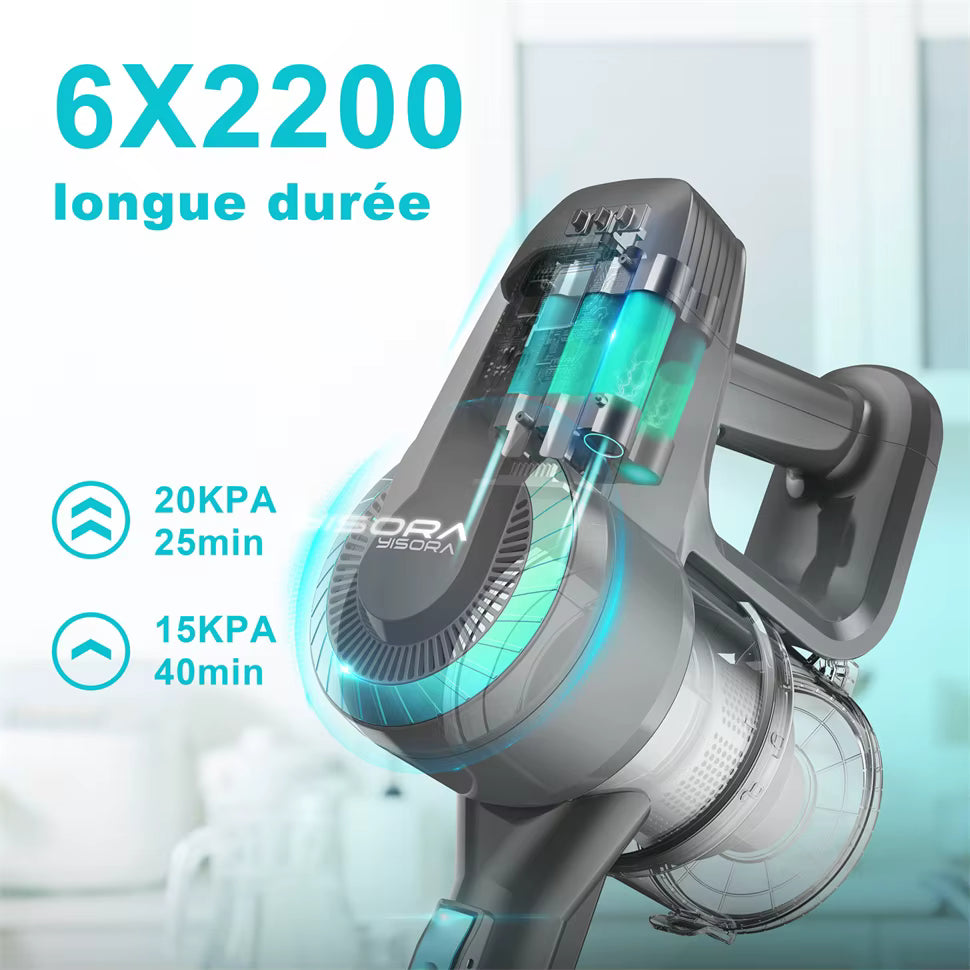 YISORA N300 Akku-Staubsauger, 20 kPa, ultraleichter Stabstaubsauger für Teppiche, Hartböden, Auto, Tierhaare Mağazam