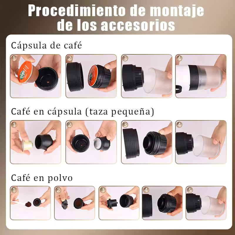 Tragbare elektrische Kapsel Kaffee maschine Espresso kanne Akku-Heiz pumpe Presse Kaffee maschine Reise und Auto 3 in 1 Kaffeekanne