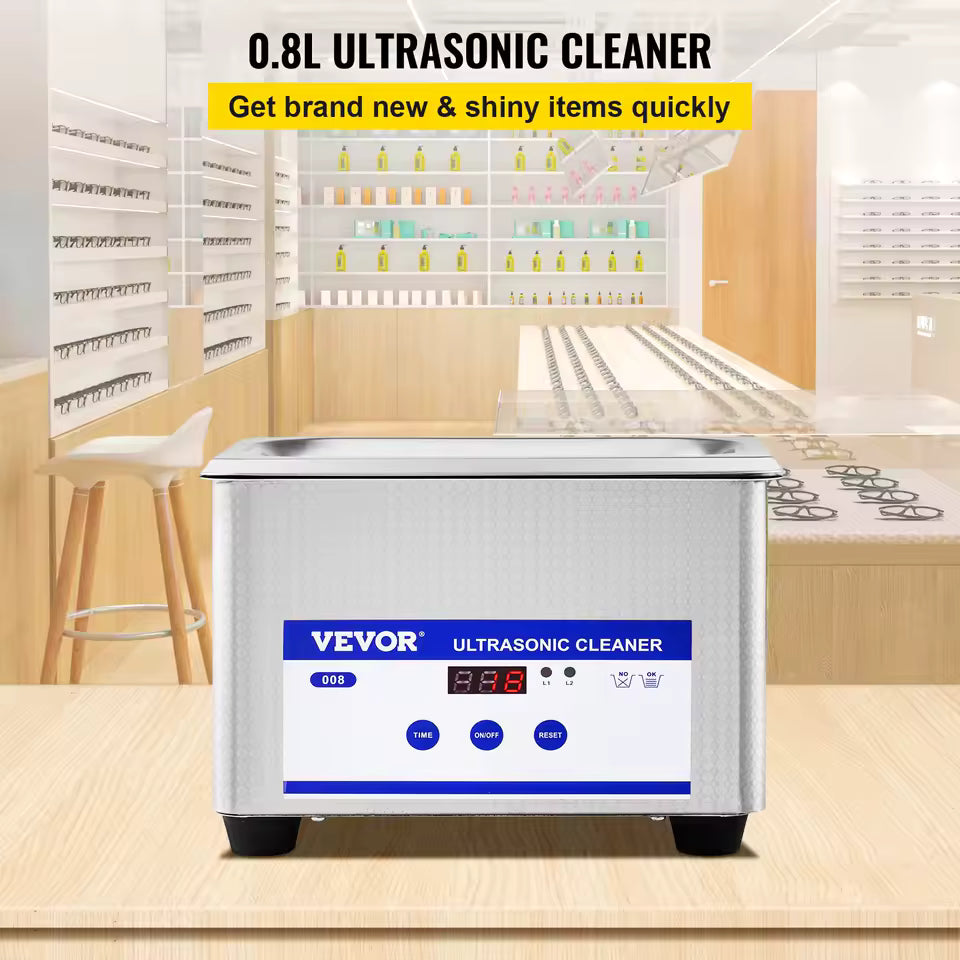 SucceBuy 800 ml Ultraschallreiniger, tragbare Reinigungswaschmaschine, 35 W, Mini-Lave-Dishes, Ultraschallbad, Sonic-Haushaltsgerät 