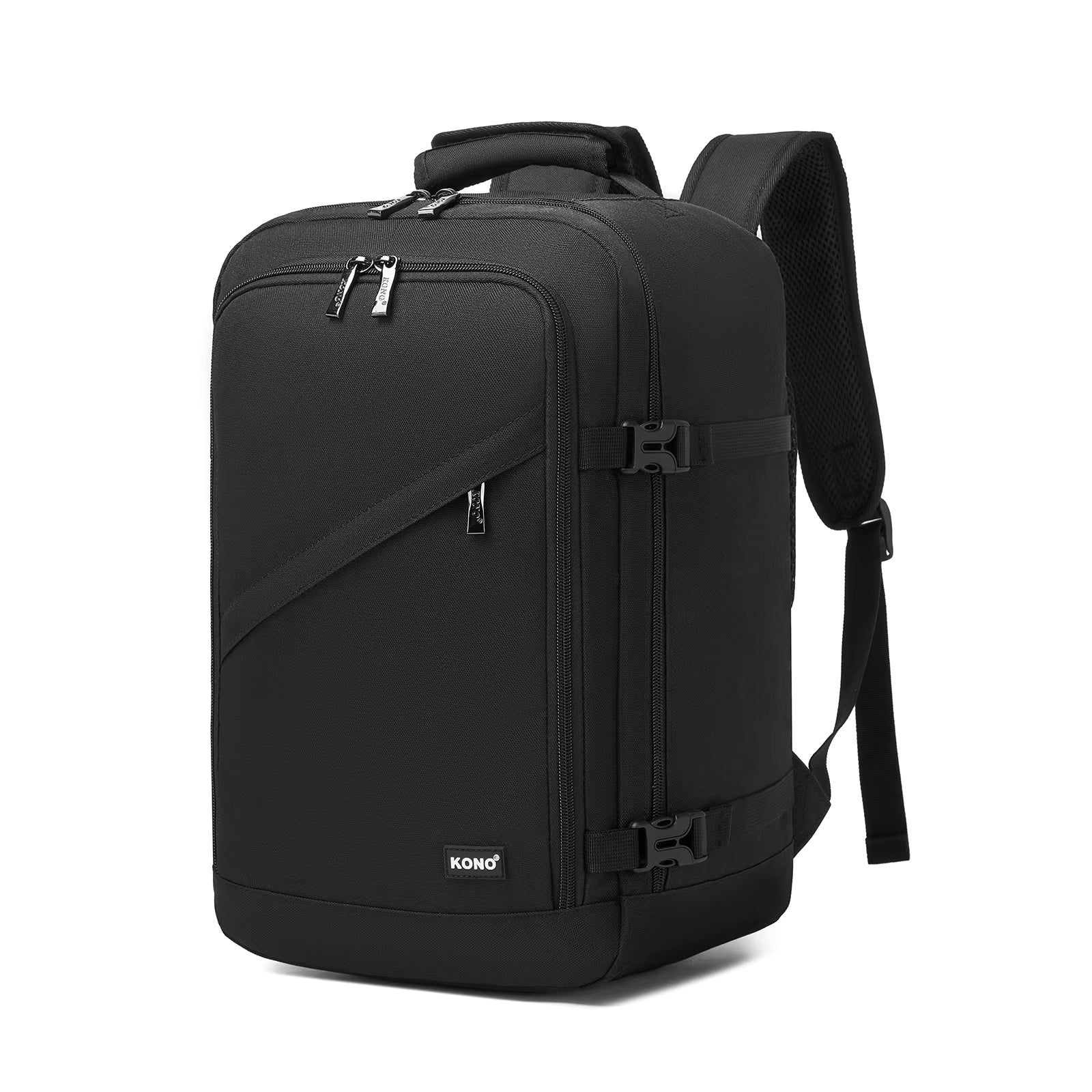 Kono Kabinentasche 40x20x25 cm für Ryanair Untersitz Handgepäck Rucksack, Kabinengröße 20L, Schwarz, Minimalistisch Mağazam