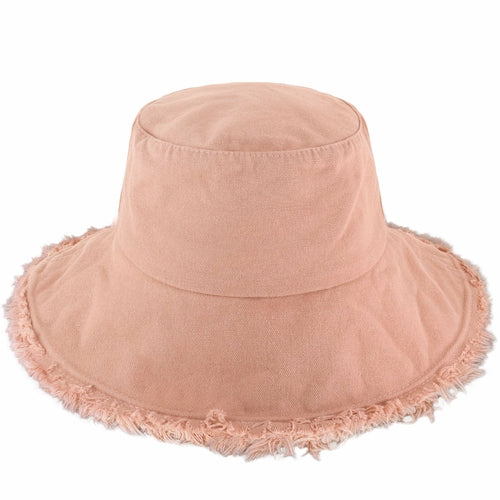 Wide Brim Frayed Bucket Hat - Mağazam