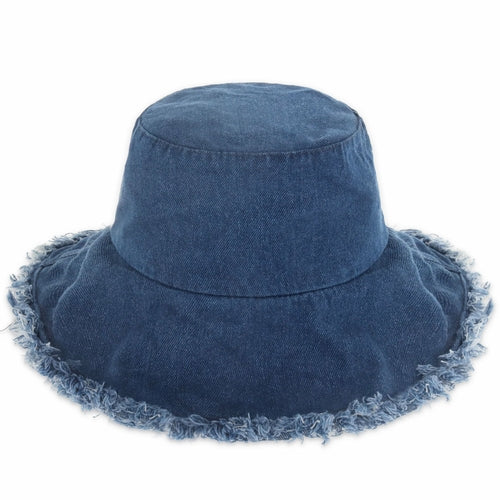 Wide Brim Frayed Bucket Hat - Mağazam