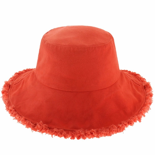 Wide Brim Frayed Bucket Hat - Mağazam