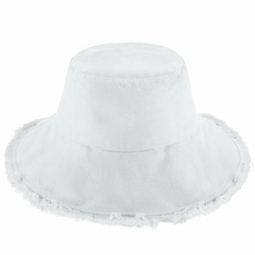 Wide Brim Frayed Bucket Hat - Mağazam