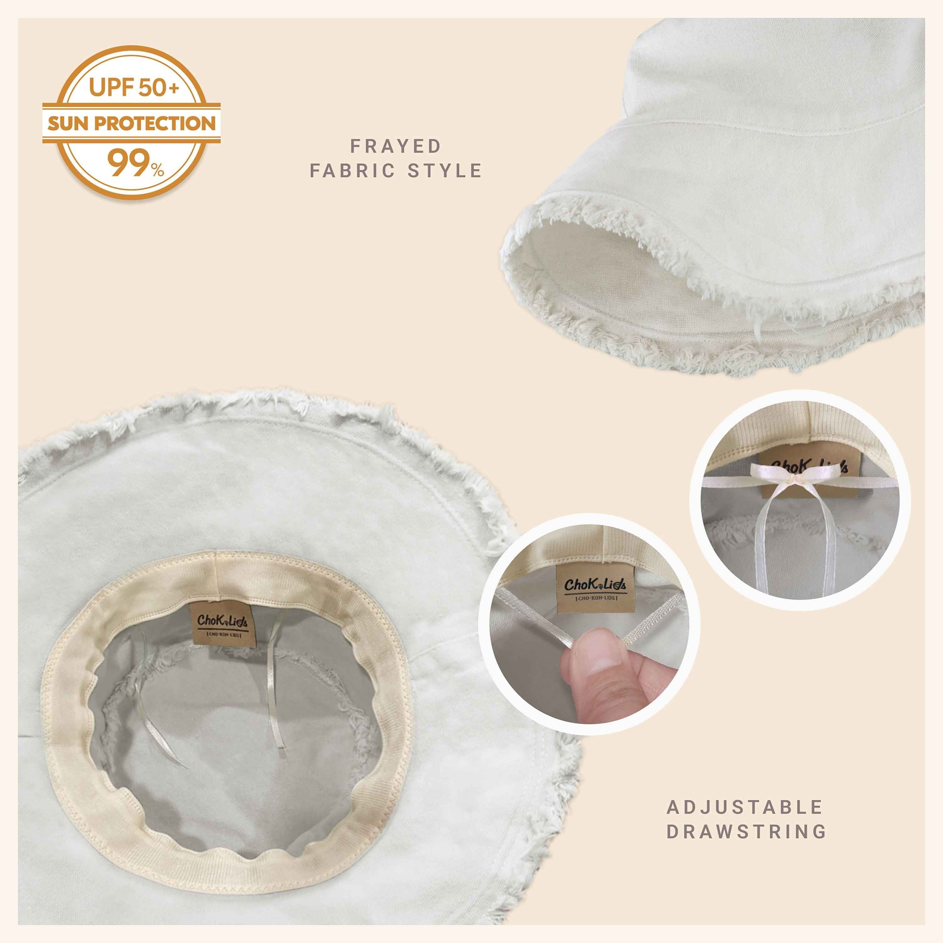 Wide Brim Frayed Bucket Hat